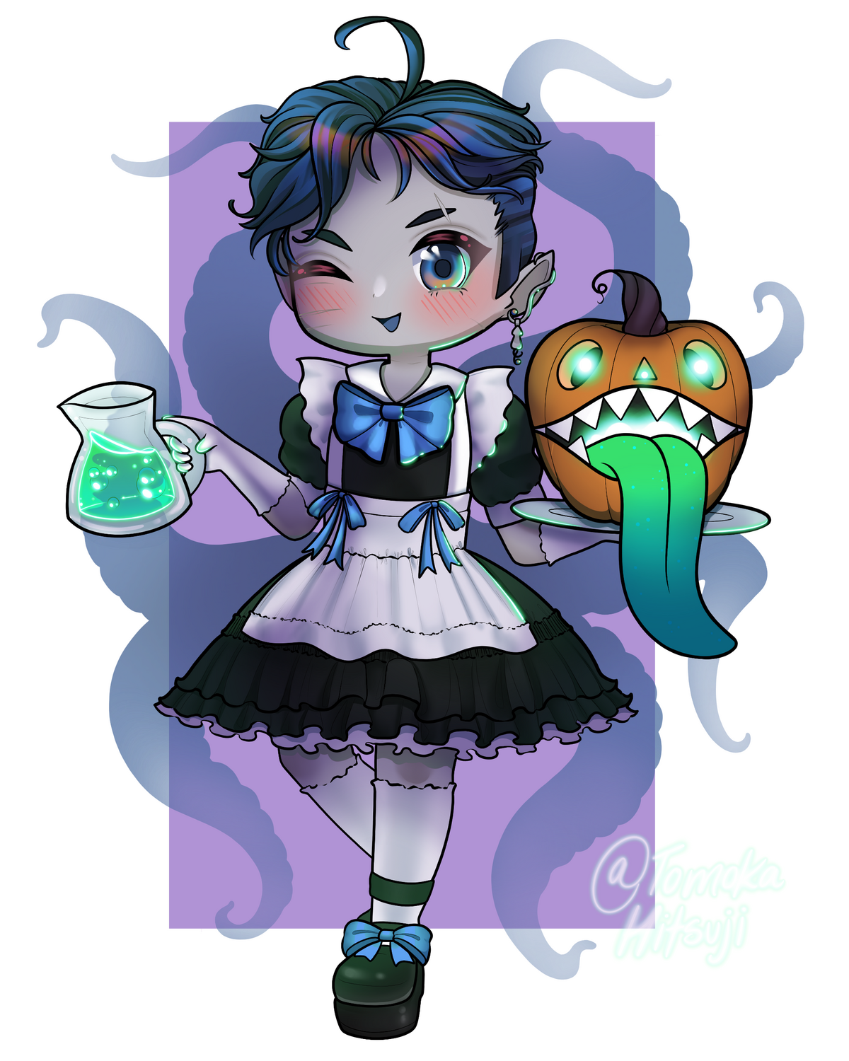 Chibi illustration of Hitsuji Tomoka